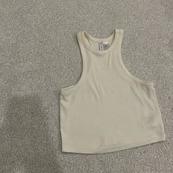 CREAM HALTER CROP TOP - Picture 4 of 4